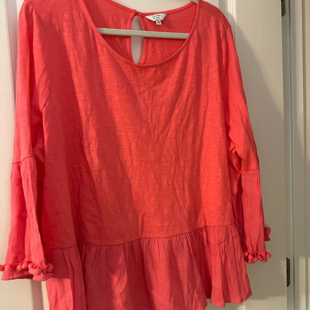 Crown & Ivy Coral Blouse